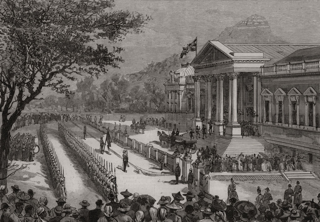 The prorogation of Parliament, Cape Town. South Africa 1890 old antique print